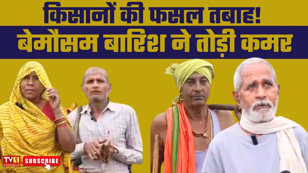 बेमौसम बारिश से किसानों की फसलें बर्बाद । तत्काल मुआवजा देने की मांग