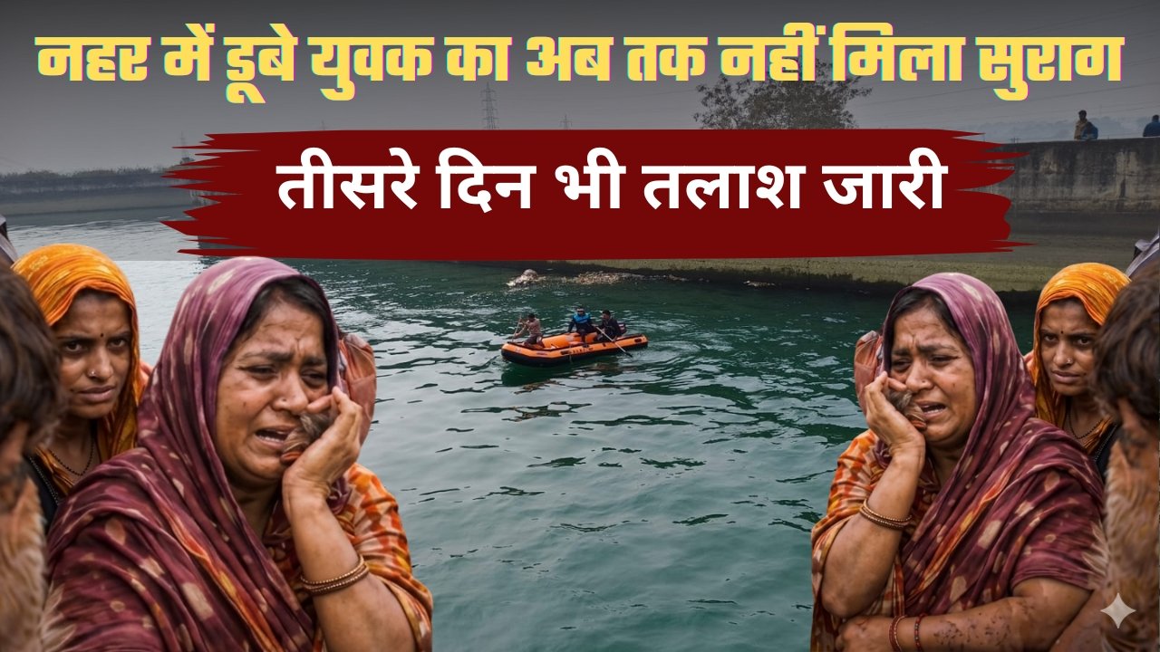 शिलपरा नहर हादसा: तीसरे दिन भी जारी युवक की तलाश