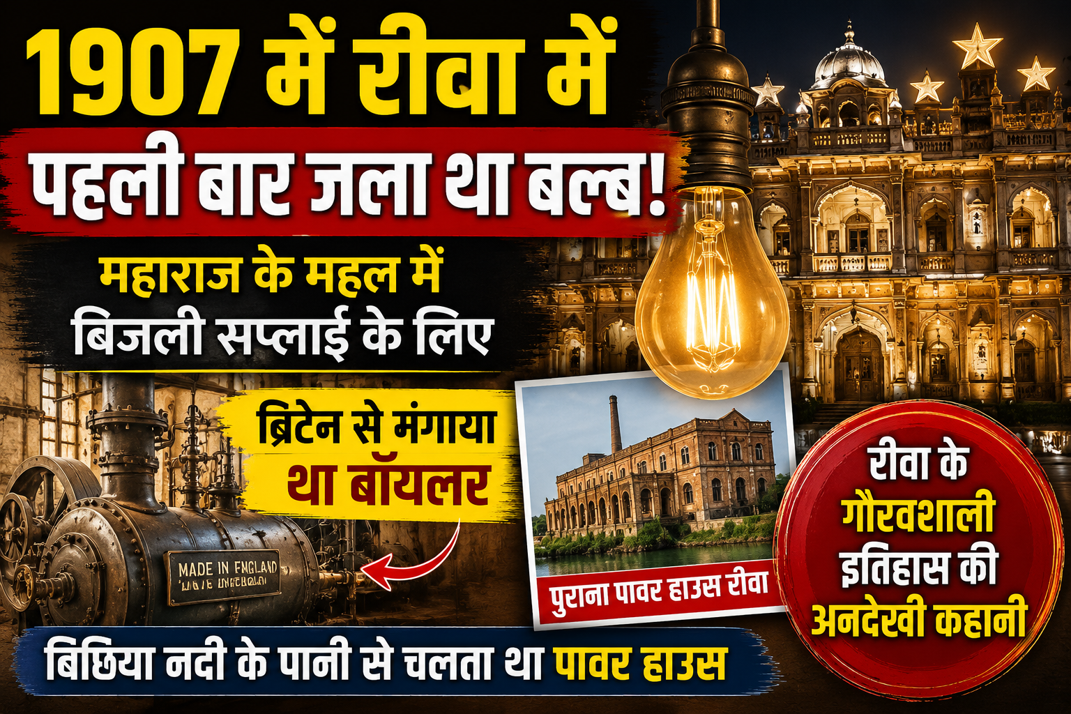 1907 में रीवा में पहली बार जला था बल्ब: