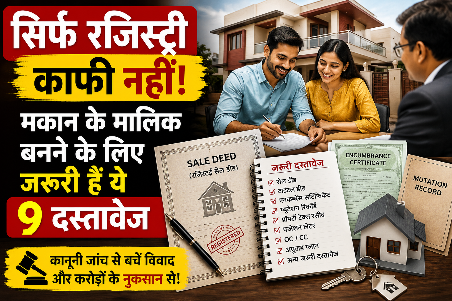 सिर्फ रजिस्ट्री से नहीं बनेंगे मकान के मालिक, जानिए कौन से दस्तावेज हैं जरूरी