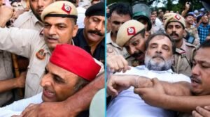राहुल गांधी और अखिलेश यादव की बंद कमरे में 1 घंटे बैठक: 