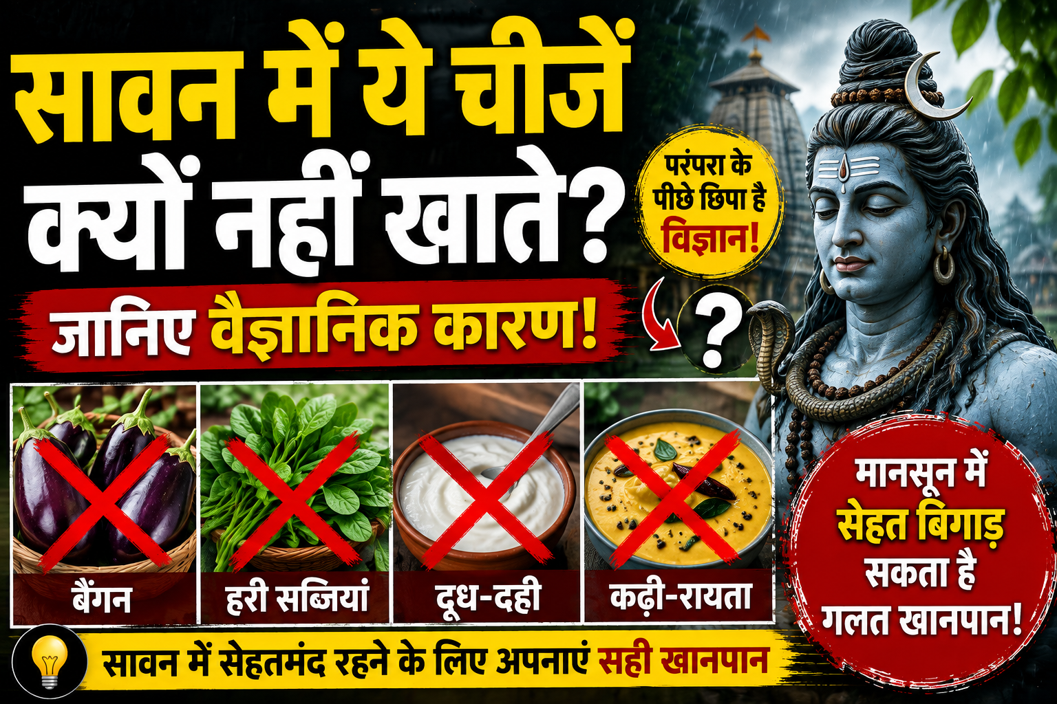 सावन में बैंगन, दूध-दही और हरी सब्जियां क्यों नहीं खाते? जानें वैज्ञानिक कारण