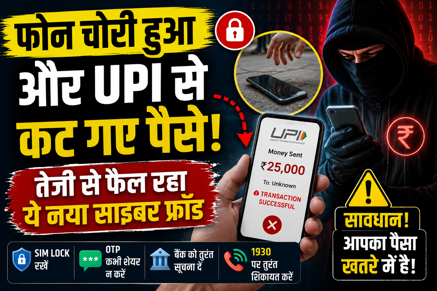 फोन चोरी हुआ और UPI से कट गए पैसे! नया साइबर फ्रॉड ऐसे कर रहा लोगों को परेशान