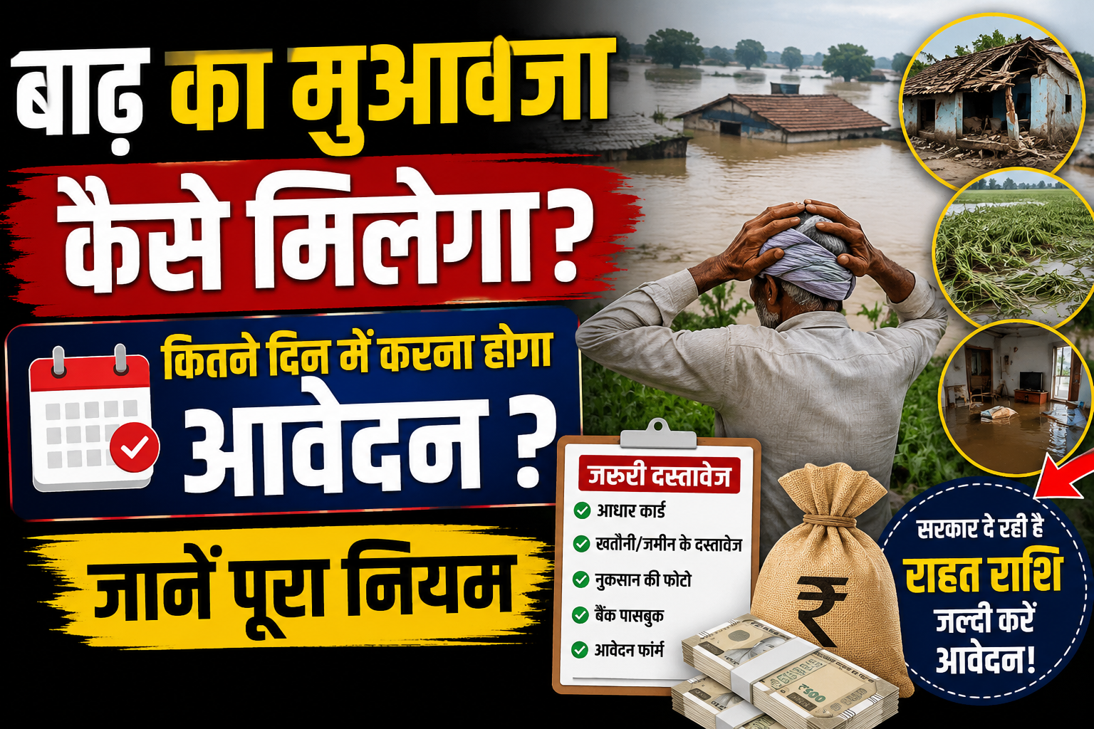 बाढ़ का मुआवजा कैसे मिलेगा: कितने दिन में करना होगा आवेदन, जानें पूरा नियम